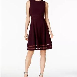 Calvin Klein Sleeveless Midi Dress in Deep Purple